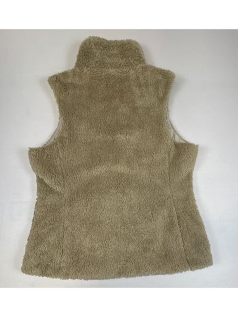 Patagonia Women S Los Gatos Fleece Vest Full Zip High Collar Khaki Beige Tan - Picture 2 of 10